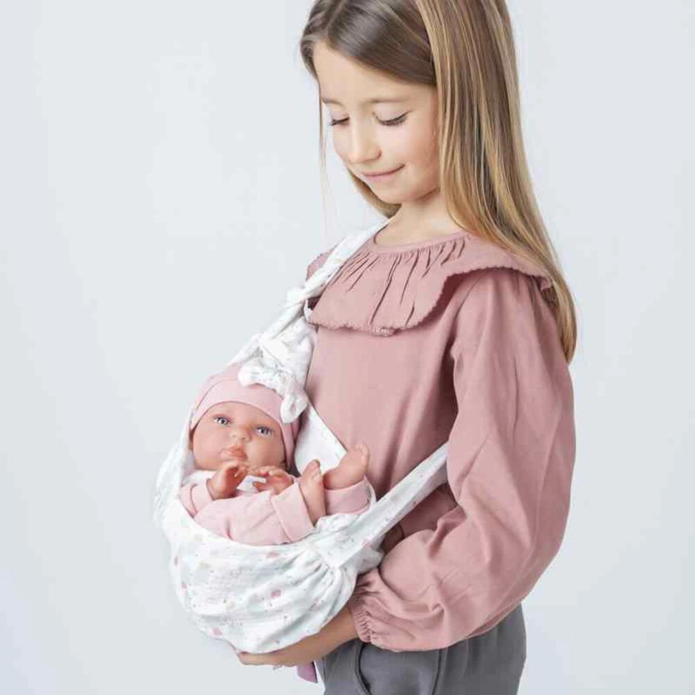 Muñecas Antonio Juan Mi Pequeño Reborn Tufi Con Fular Portabebé 33 Cm - Imagen 4