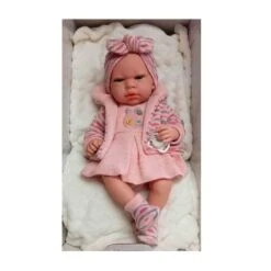 Muñeco Elegance De 40 Cm Bebé Rosa Cuerpo Vinilo