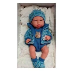 Muñeco Elegance De 40 Cm Bebé Azul Cuerpo Vinilo