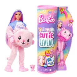 Barbie Cutie Reveal Camisetas Cozy Osito Disfraz Revela Una Muñeca Articulada Con Mascota Y Accesori