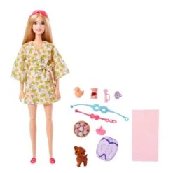 Barbie Bienestar SPA Muñeca Articulada Con Mascota Y Accesorios De Relajación, Juguete +3 Años (Matt
