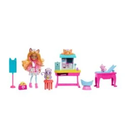 Enchantimals City Tails Carlin Cat Con Clínica Muñeca 4 Años