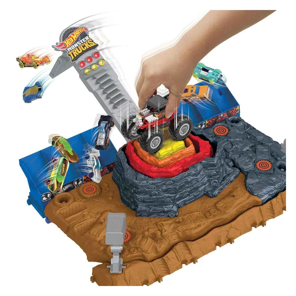 Hot Wheels Monster Trucks Arena World Pista Central Con Coches 3 Años - Imagen 4