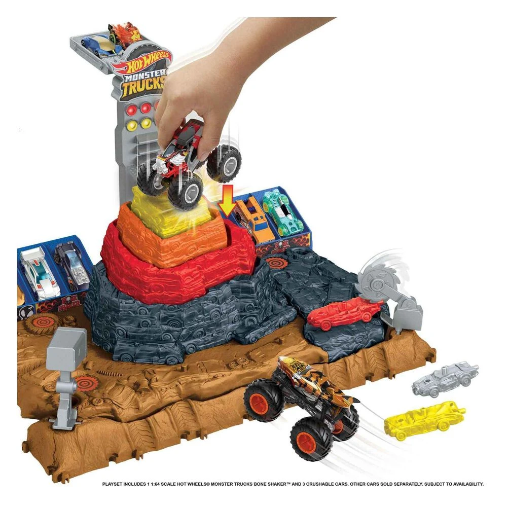 Hot Wheels Monster Trucks Arena World Pista Central Con Coches 3 Años - Imagen 5